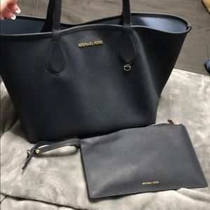 Large michael lots tote navy blue / light blue